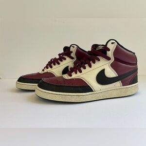 Men’s Size 9.5 - Nike Court Vision Mid Next Nature Dark Beetroot Basketball